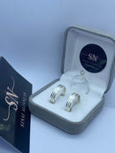 Alianças de Prata 4mm Rebaixada Friso Central Fosca