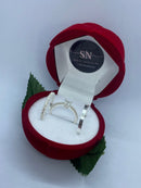 Alianças De Prata 2,5mm Feminina Esgrifada Polida Anel Solitário Cravejado