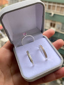 Alianças de Prata 3mm Feminina Reta Cravejada Masculina Chanfrada Fosca