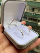 Alianças de Prata 3mm Feminina Reta Cravejada Masculina Chanfrada Fosca