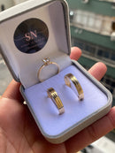 Alianças de Moeda Antiga 3mm Rebaixada Friso Central Polida