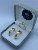 Alianças de Moeda Antiga 3mm Rebaixada Friso Central Polida