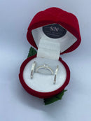 Alianças De Prata 2mm Reta Fosca Friso 0,7 Central  Feminina Uma Pedra Anel Solitário Cravejado