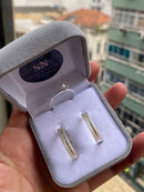 Alianças de Prata 4mm Reta Friso na Lateral Fosca