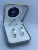 Alianças De Prata 4mm Reta Feminina Cravejada Polida