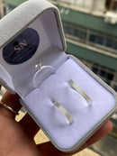 Alianças de Prata 3mm Reta Um Risco Nas Laterais Fosca