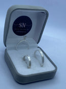 Alianças de Prata 3mm Reta Um Risco Nas Laterais Fosca