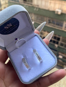 Alianças De Prata 4mm Friso 0,7 Central Fosca Anel Solitário Cravejado