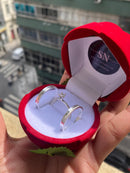 Alianças De Prata 3mm Reta Polida Friso 0,7 Central  Feminina Cravejada