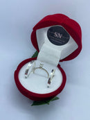 Alianças De Prata 3mm Reta Polida Friso 0,7 Central  Feminina Cravejada