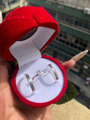 Alianças De Prata 3mm Reta Polida Friso 0,7 Central  Feminina Cravejada