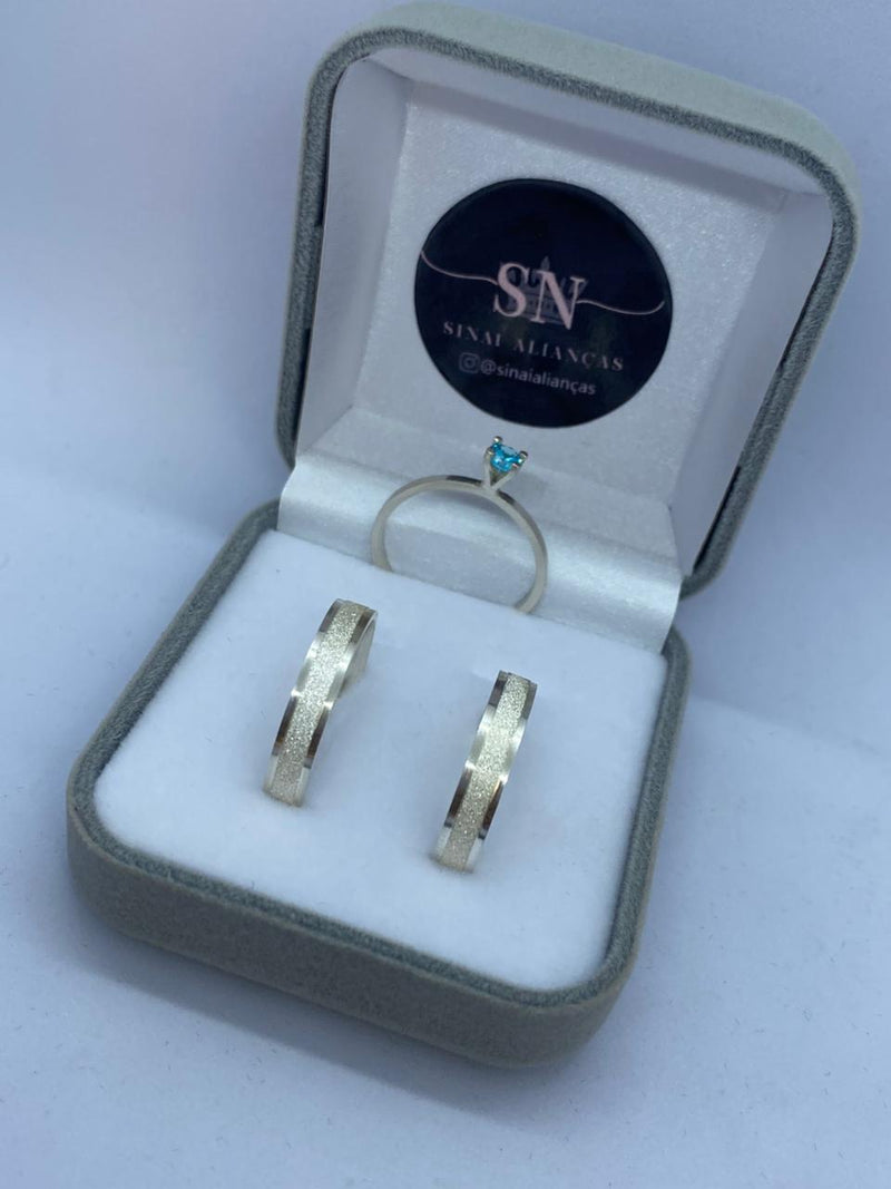 Alianças De Prata 5mm Rebaixada Fosca