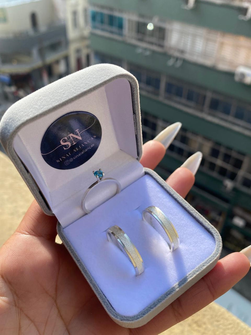 Alianças De Prata 5mm Rebaixada Fosca