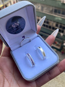 Alianças De Prata 4mm Lateral Recartilhada Polida Feminina Cravejada