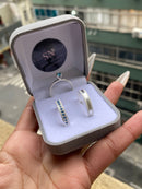 Alianças De Prata 4mm Lateral Recartilhada Polida Feminina Cravejada