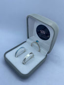 Alianças De Prata 4mm Lateral Recartilhada Polida Feminina Cravejada