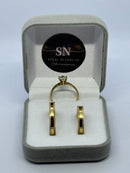 Alianças de Moeda Antiga 4mm,Reta,Lisa,lateral Recartilhada