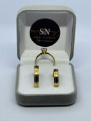 Alianças de Moeda Antiga Meia Cana Lisa 4mm,com risco lateral