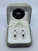 Alianças de Prata 4mm Reta Lisa Chanfrada