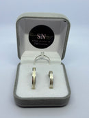 Alianças de Prata 3mm Reta Fosca Lateral Rebaixada Um Risco Central