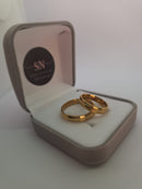 Alianças de Moeda Antiga Meia Cana Lisa 4mm,com risco lateral