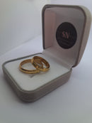 Alianças de Moeda Antiga Meia Cana Lisa 4mm,com risco lateral