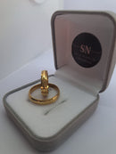 Alianças de Moeda Antiga Meia Cana Lisa 4mm,com risco lateral