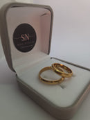 Alianças de Moeda Antiga Reta Lisa Chanfrada 3mm