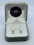 Alianças de Prata 3mm Reta Fosca 1 Delicado Risco na Lateral