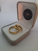 Alianças de Moeda Antiga Reta Lisa Chanfrada 4mm