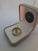 Alianças de Moeda Antiga Reta Lisa Chanfrada 4mm