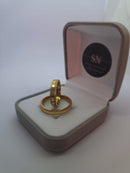 Alianças de Moeda Antiga 4mm Reta, Lisa, lateral Recartilhada 3 Riscos Centrais