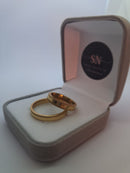 Alianças de Moeda Antiga 4mm Reta, Lisa, lateral Recartilhada 3 Riscos Centrais