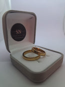 Alianças de Moeda Antiga 4mm,Reta,Lisa,lateral Recartilhada