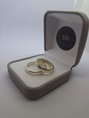 Alianças de Prata 4mm Meia Cana Lisa