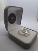 Alianças de Prata 3mm Reta Fosca Lateral Rebaixada