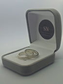 Alianças de Prata 3mm Reta Fosca 1 Delicado Risco na Lateral