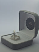 Alianças de Prata 3mm Reta Fosca 1 Delicado Risco na Lateral