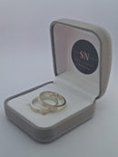 Alianças de Prata 3mm Reta Fosca Um Risco Fino em cada Lateral