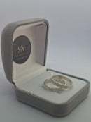 Alianças de Prata 3mm Reta Fosca Um Risco Fino em cada Lateral