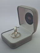 Alianças de Prata 3mm Reta Fosca Um Risco Fino em cada Lateral