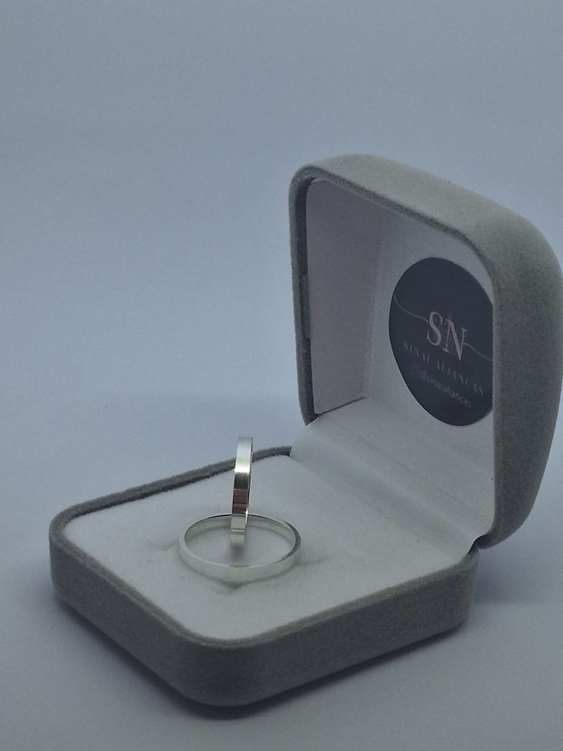 Alianças de Prata 2mm Reta Lisa