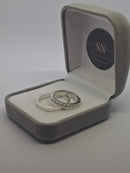 Alianças de Prata 2.5mm  Reta Feminina Toda Cravejada Cravação Esgrifada Masculina toda Lisa