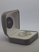 Alianças de Prata 2.5mm  Reta Feminina Toda Cravejada Cravação Esgrifada Masculina toda Lisa