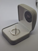 Alianças de Prata 2.5mm  Reta Feminina Toda Cravejada Cravação Esgrifada Masculina toda Lisa