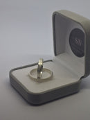 Alianças de Prata 3mm Reta Fosca Lateral Rebaixada Um Risco Central