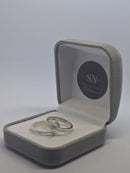 Aliança de Prata 3mm Reta com Um Friso de 1mm Central Friso Fosco