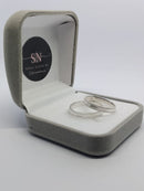 Alianças de Prata 3mm Reta Fosca Um Friso de 1.5mm no Meio