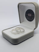 Alianças de Prata 3mm Reta Fosca Um Friso de 1.5mm no Meio