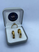 Alianças de Moeda Antiga Polida 5mm Lateral Recartilhada Feminina Cravejada